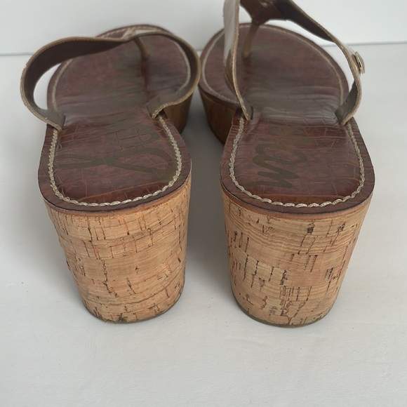 Sam Edelman Women’s Romy Wedge Sandals Tan 10 - Picture 6 of 7